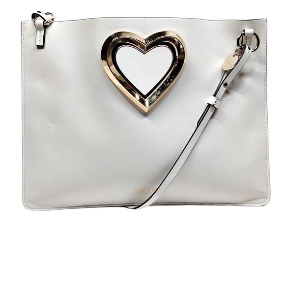 RED Valentino Handbags - RED Valentino White Leather Heart Crossbody Bag